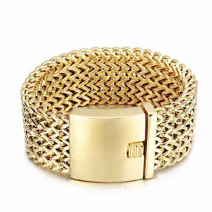 18 kt real solid yellow gold heavy link men's bracelet 90 grams