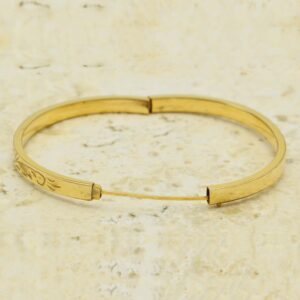 18 kt yellow gold victorian hand engraved women's bracelet bangle 25g