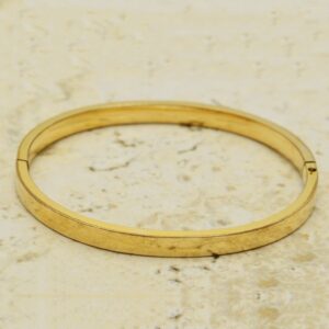 18 kt yellow gold victorian hand engraved women's bracelet bangle 25g