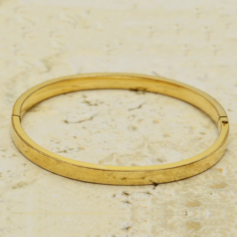 18 kt yellow gold victorian hand engraved women's bracelet bangle 25g