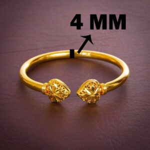 22 Kt Stamped Real Solid Yellow Gold Handmade Women's Heart Bracelet Bangle 25g