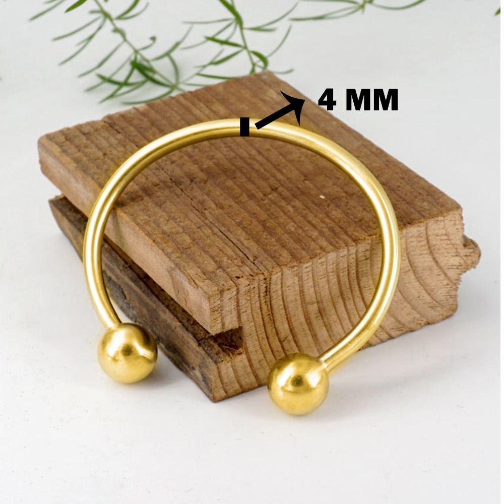 22 Kt Yellow Gold Balls Chunky Open Cuff Men's Bracelet Bangle 30 Gm