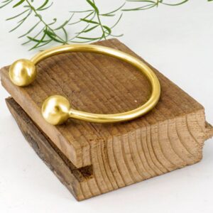 22 Kt Yellow Gold Balls Chunky Open Cuff Men's Bracelet Bangle 30 Gm