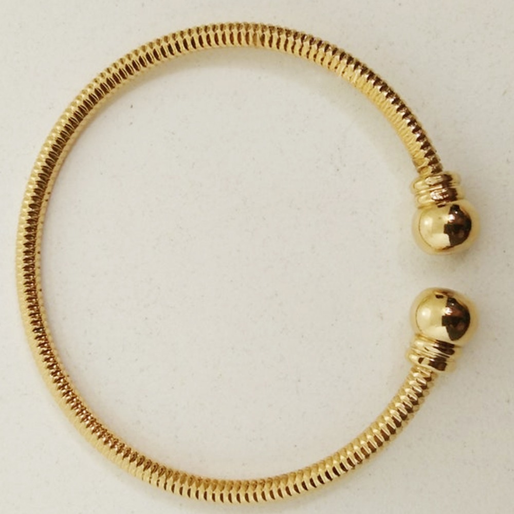 22 Kt Yellow Gold Balls Chunky Open Cuff Unisex Bracelet Bangle 20 Gm