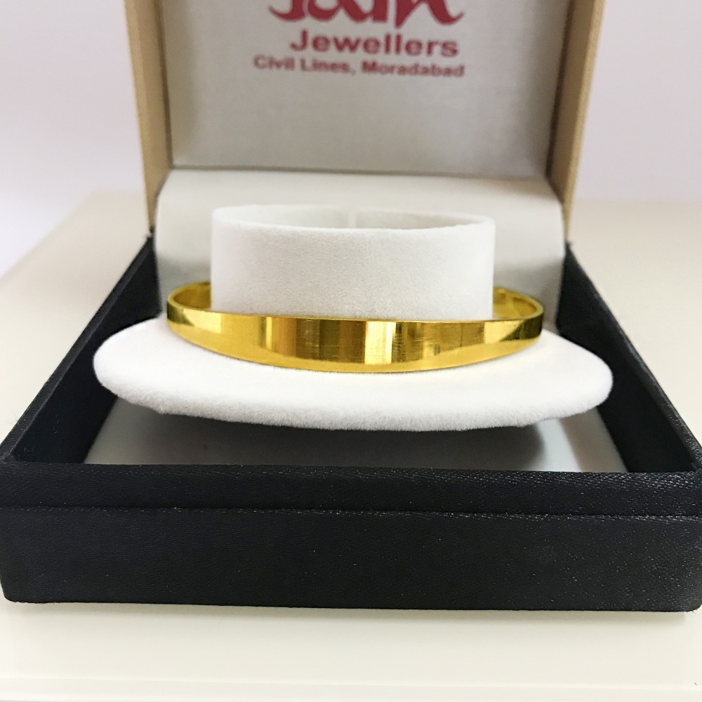 18 Kt Hallmark Real Solid Yellow Gold Men's Cuff Bracelet 15 Grams