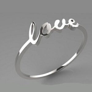 18 Kt White Gold Love Slip-On Bracelet Bangle Women's