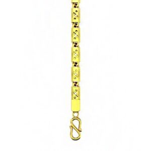 18 Kt Hallmark Real Solid Yellow Gold Link Men's Bracelet 15 Grams