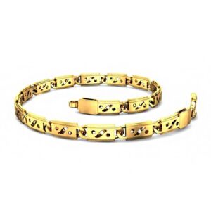 18 Kt Hallmark Real Solid Yellow Gold Link Men's Bracelet 15 Grams