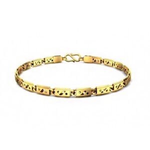 18 Kt Hallmark Real Solid Yellow Gold Link Men's Bracelet 15 Grams