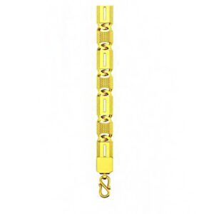 18 Kt Hallmark Real Solid Yellow Gold Link Men's Bracelet 25 Grams