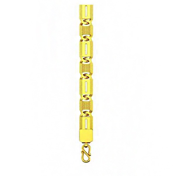 18 Kt Hallmark Real Solid Yellow Gold Link Men's Bracelet 25 Grams - Image 3