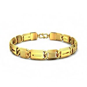18 Kt Hallmark Real Solid Yellow Gold Link Men's Bracelet 25 Grams