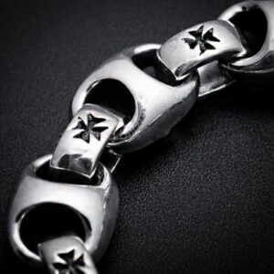 18 Kt White Gold Link Toggle Lock Men's Bracelet 85.130 Gram