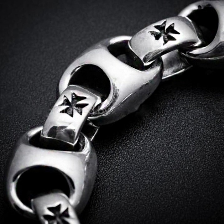 18 Kt White Gold Link Toggle Lock Men's Bracelet 85.130 Gram - Image 5