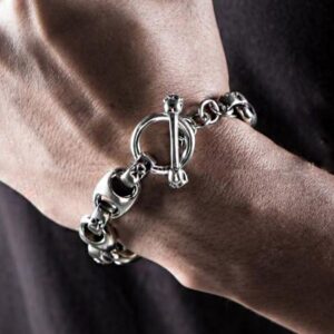 18 Kt White Gold Link Toggle Lock Men's Bracelet 85.130 Gram