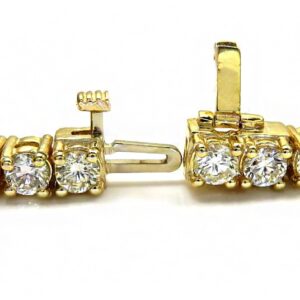 18Kt Yellow Gold Cubic Zirconia Tennis Men's Bracelet 42.090 Grams