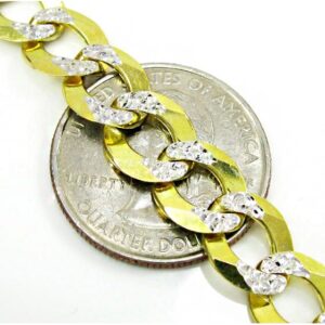 18 Kt Real Solid Yellow Gold 2 Tone Men's Bracelet 30 Grams