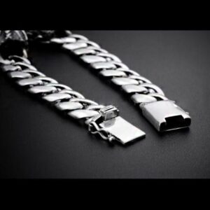 18 Kt White Gold Dragon Link Men's Antique Bracelet 80.720 Grams