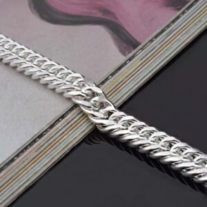 18 Kt Solid White Gold Heavy Link Men's Bracelet 60.220 Gram