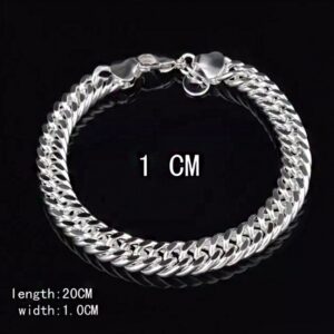 18 Kt Solid White Gold Heavy Link Men's Bracelet 60.220 Gram