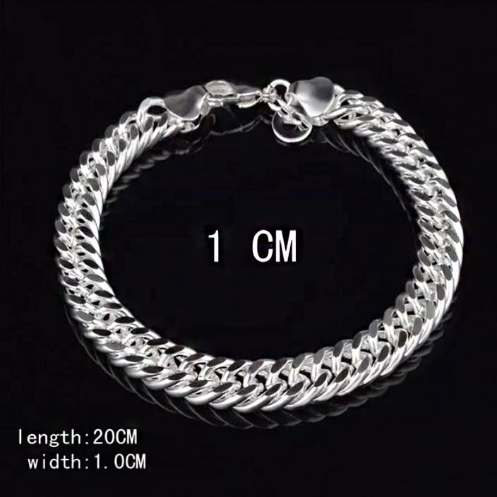 18 Kt Solid White Gold Heavy Link Men's Bracelet 60.220 Gram - Image 2