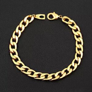 22 Kt Real Solid Yellow Gold Curb Link Men's Bracelet 36.630 Gram