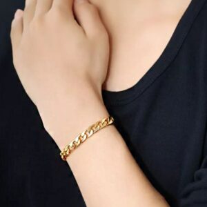 22 Kt Real Solid Yellow Gold Curb Link Men's Bracelet 36.630 Gram