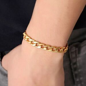 22 Kt Real Solid Yellow Gold Curb Link Men's Bracelet 36.630 Gram