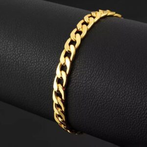 22 Kt Real Solid Yellow Gold Curb Link Men's Bracelet 36.630 Gram