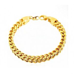 18 Kt Solid Yellow Gold Curb Link Men's Bracelet Bangle 40.960 Gram