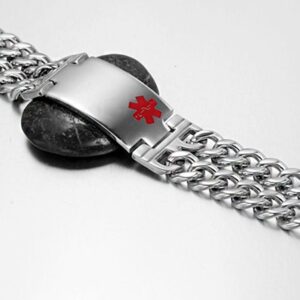 18 Kt Real Solid White Gold Link Chain Men's Bracelet 95.690 Grams