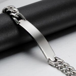 18kt real solid white gold link chain men's bracelet 46.390 grams