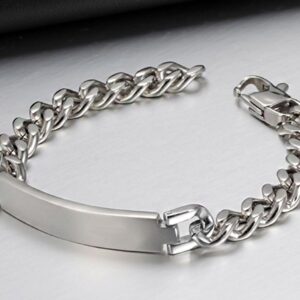 18kt real solid white gold link chain men's bracelet 46.390 grams