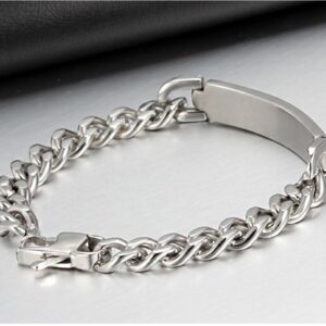 18kt real solid white gold link chain men's bracelet 46.390 grams