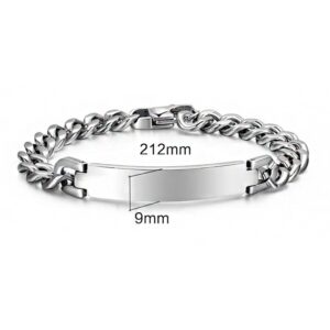 18kt real solid white gold link chain men's bracelet 46.390 grams