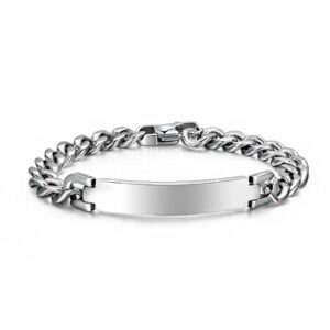 18kt real solid white gold link chain men's bracelet 46.390 grams