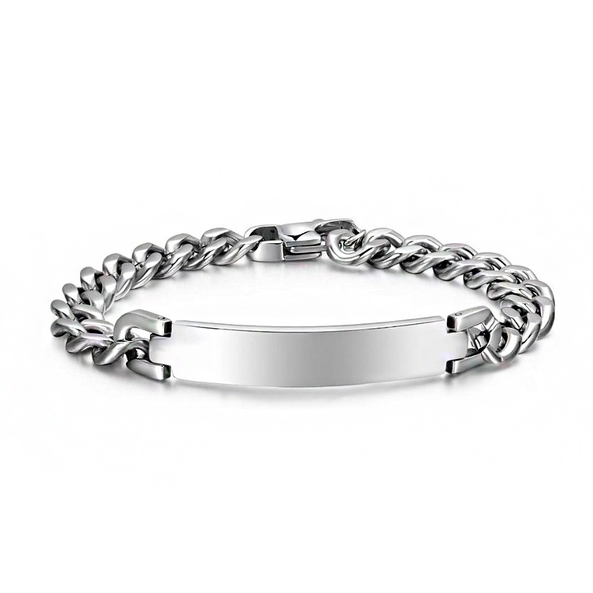 18kt real solid white gold link chain men's bracelet 46.390 grams