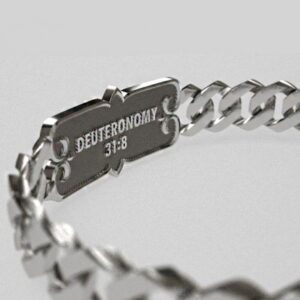 18 Kt White Gold Anchor Chain Charm Bracelet Men's Fine Jewelry