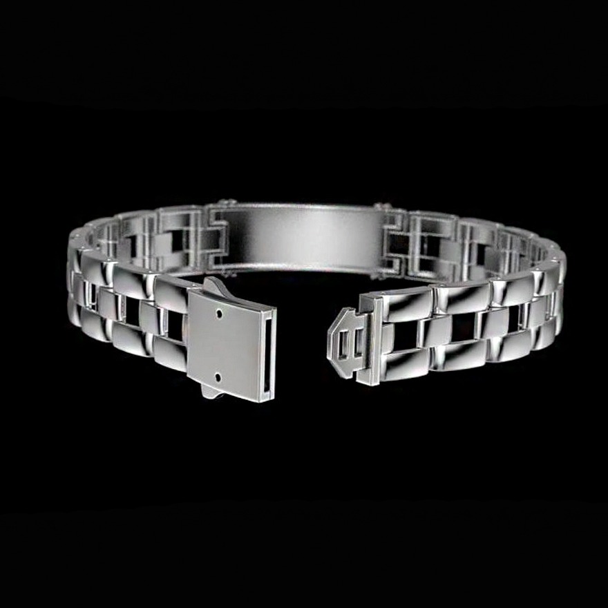 18 Kt White Gold Scorpio Bracelet Bangle Lock Open Box Men's Jewelry