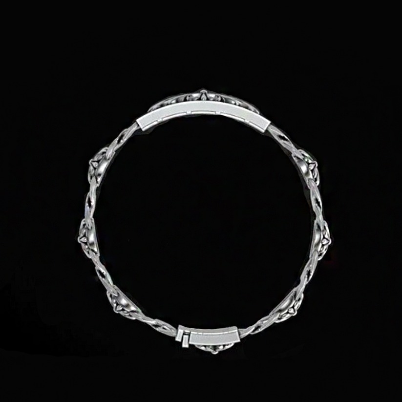 18 Kt Gold 8 inches Bracelet Bangle Lock Type Open Box Men's Jewelry