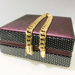 22 Kt Gold Bracelet Bangle Lock Open Box 49.780 Grams Men's Jewelry