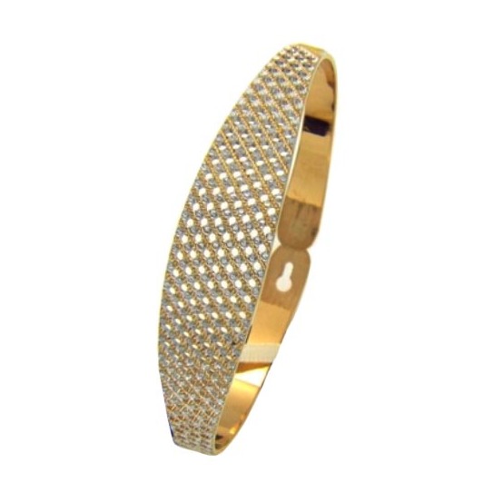 22 Kt Gold Classy DUBAI Two Tone Cuff Bracelet Bangle 31.280 Grams