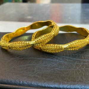 22 Kt Stamped Yellow Gold Women's Gift For Love Bangle Bracelet 40 Gm