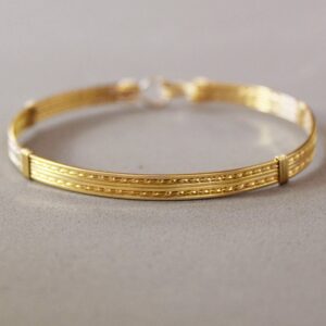 22 Kt Stamped Yellow Gold Wirewrapped Women's Gifts Bangle Bracelet