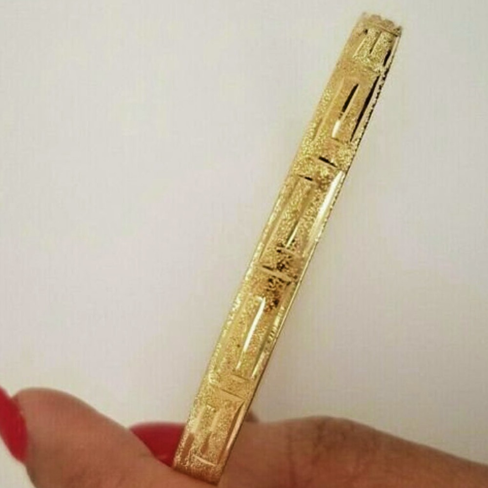 22 kt yellow gold matte finish 5 mm women's bangle bracelet
