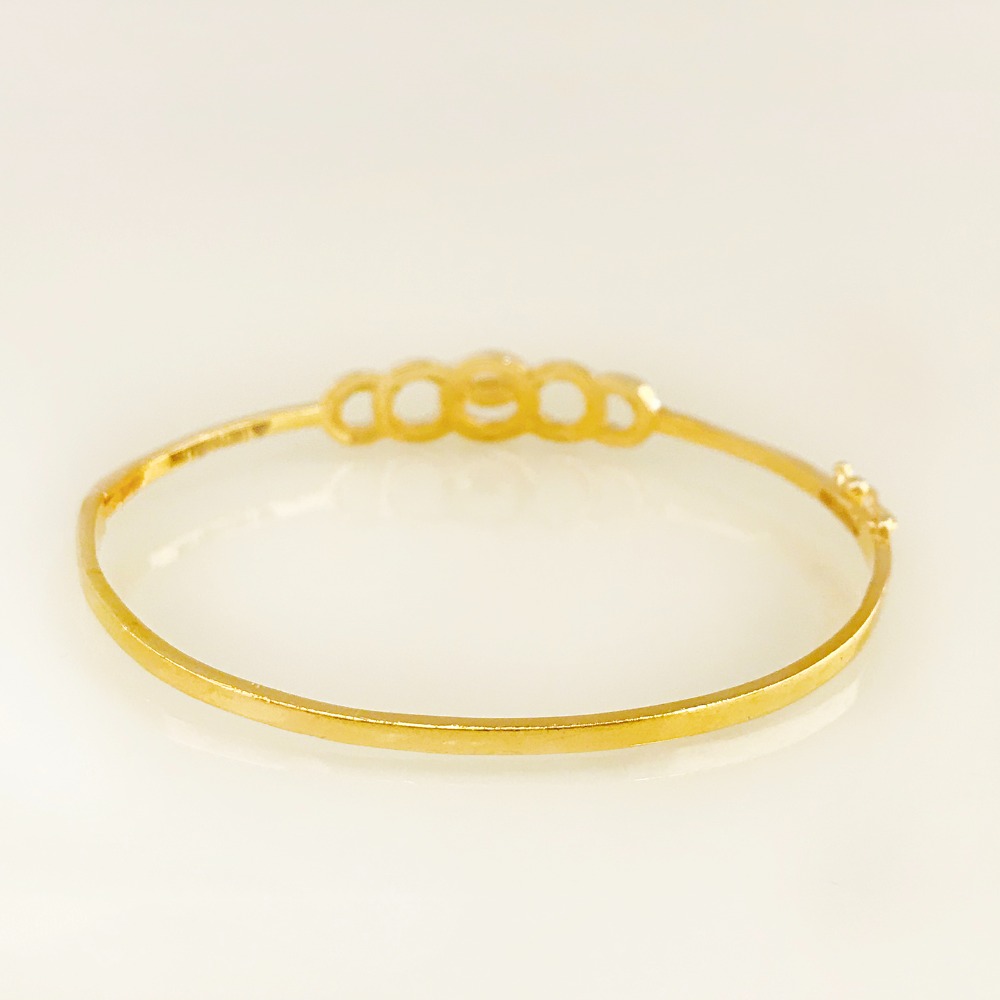 18 kt yellow gold open thin women's bracelet bangle