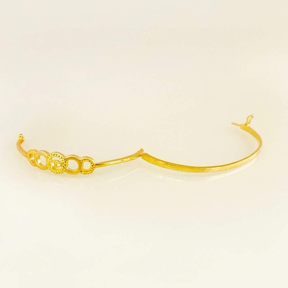 18 kt yellow gold open thin women's bracelet bangle