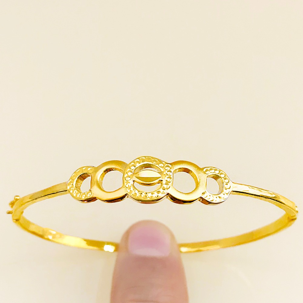 18 kt yellow gold open thin women's bracelet bangle