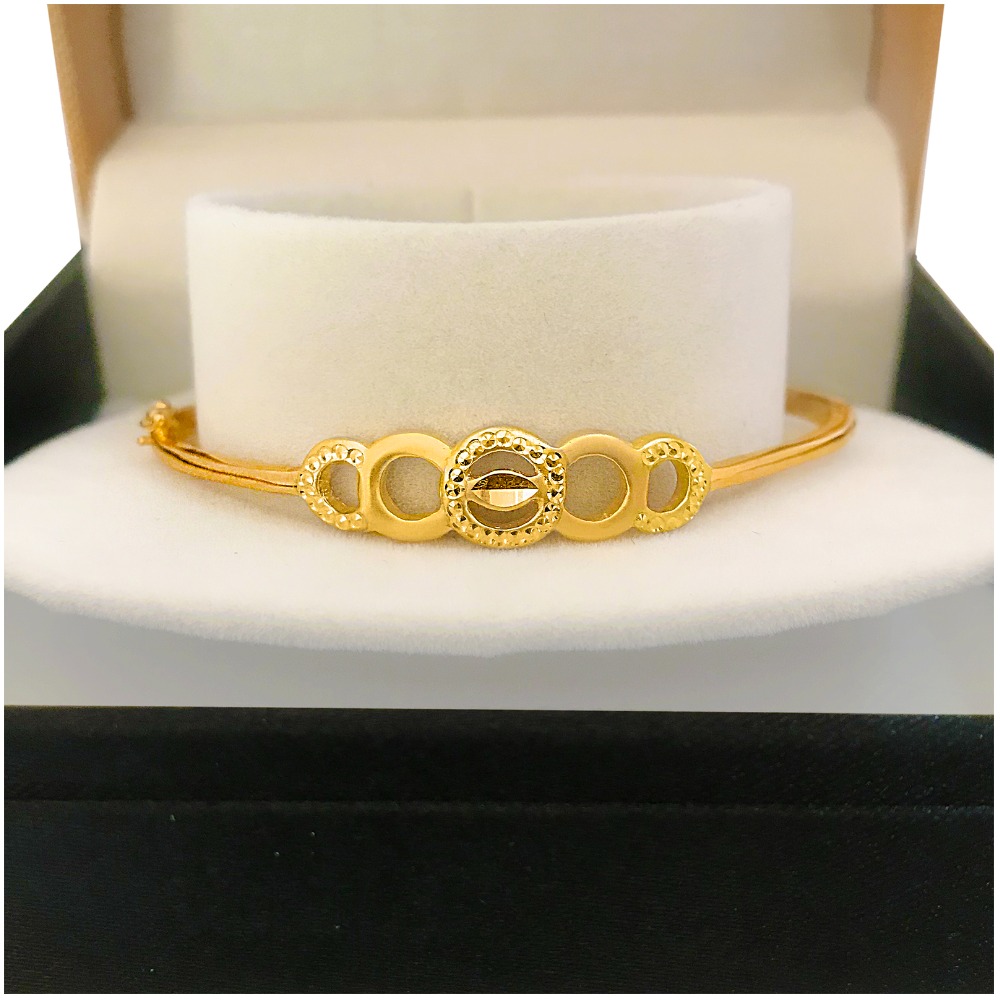 18 kt yellow gold open thin women's bracelet bangle