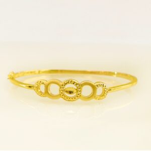 18 kt yellow gold open thin women's bracelet bangle